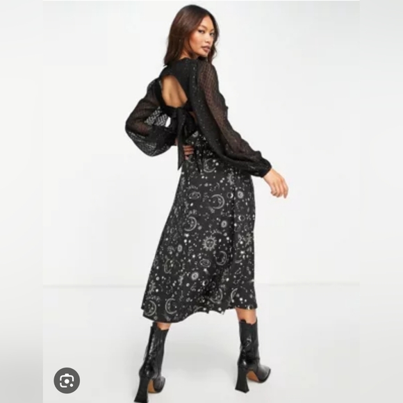 ASOS | Neon Rose Celestial Tea Dress - Picture 4 of 13